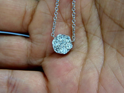 1.00ct (7) Diamond cluster necklace g/vs 14kt. 18 inch
