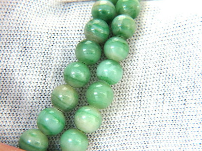 290ct GIA Certified 10.20mm NATURAL GREEN JADE BEAD NECKLACE