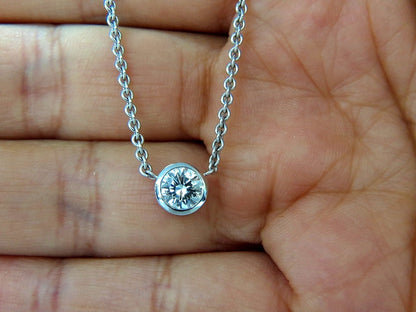 1.50ct NATURAL FLUSH MOUNT (5) DIAMOND BY YARD NECKLACE 18KT G/VS 19inch