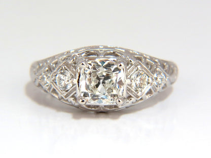 GIA 1.32ct. Cushion Brilliant diamond ring G/ Si-1 Vintage Class Deco 14kt