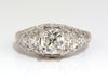 GIA 1.32ct. Cushion Brilliant diamond ring G/ Si-1 Vintage Class Deco 14kt