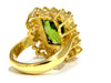 GIA 15.25ct NATURAL VIVID GREEN CUSHION PERIDOT DIAMOND RING COCKTAIL