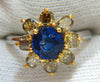 3.16CT NATURAL ROYAL BLUE ROUND SAPPHIRE FANCY COLOR DIAMONDS CLUSTER RING
