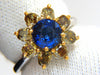 3.16CT NATURAL ROYAL BLUE ROUND SAPPHIRE FANCY COLOR DIAMONDS CLUSTER RING
