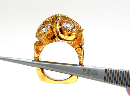 3.00CT NATURAL (7) DIAMONDS RAISED DOME VINE TWIST CLUSTER RING 14KT HEAVY