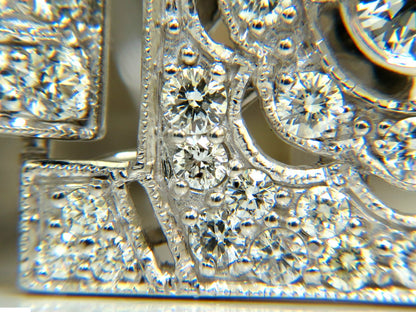 18KT 20.00CT DIAMONDS ART DECO CLASSIC LINK CUFF BRACELET CLUSTER