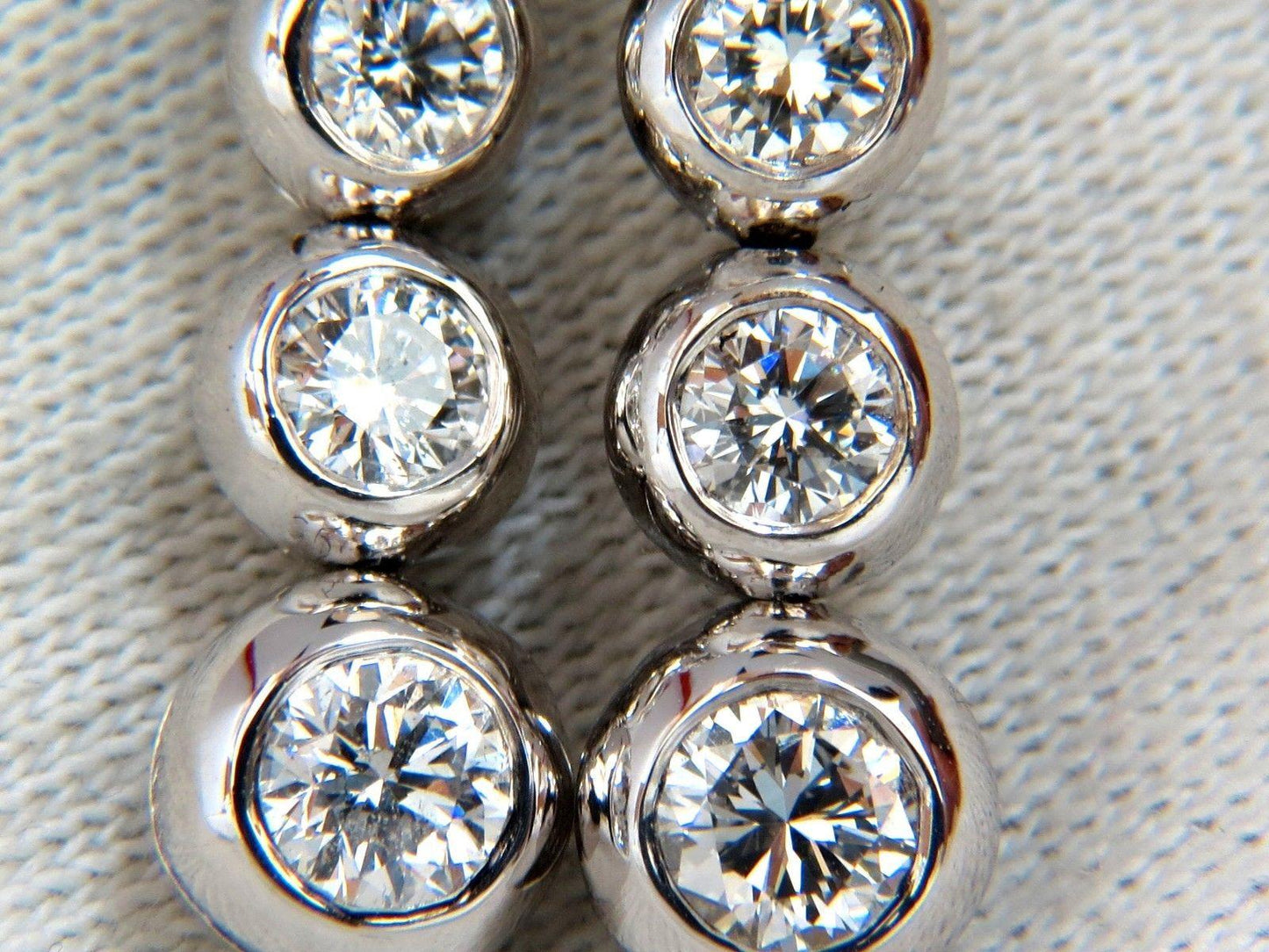 2.04ct Five Tier Diamond Dangle Earrings 14kt Gold G/VS Ref 12311