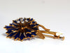 18KT FRANCE FLORAL FORM ROTARY BLUE PETAL DIAMONDS PIN UNUSUAL