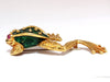 18KT TOAD PIN GREEN ENAMEL INTRICATE DETAIL 3D VINTAGE UNIQUE