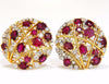 13.20ct NATURAL RED RUBY DIAMOND COCKTAIL CLUSTER EARRINGS MOD DECO STRIP