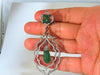 29.50ct NATURAL CARVED EMERALDS DIAMONDS DANGLING EARRINGS LARGE SIZE