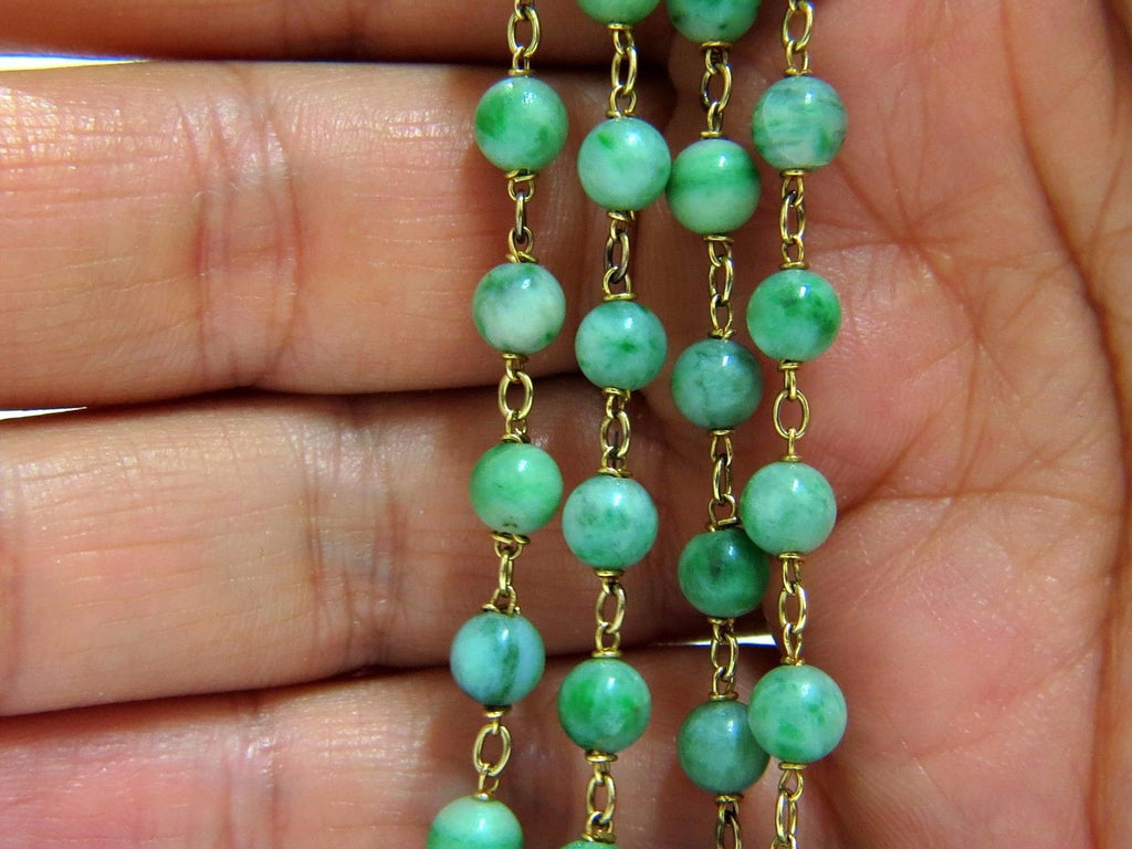 Natural jade hot sale bead necklace