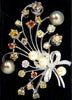 6.00ct NATURAL FANCY COLOR YELLOW ORANGE BROWN PINK DIAMOND BROOCH &PEARL