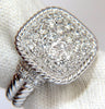 1.36CT NATURAL DIAMOND DOUBLE SHANK ROPE TWIST SQUARE DOME RING 14KT G/VS