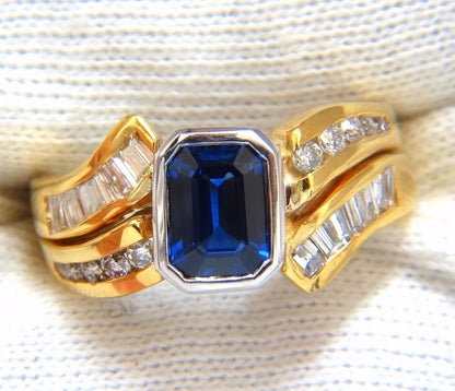 2.44ct NATURAL BLUE SAPPHIRE DIAMONDS RING 14KT ROYAL BLUE TRADITIONAL