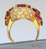11.00CT NATURAL OVAL RED RUBY DIAMONDS COCKTAIL RING 14KT