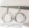 1.26ct NATURAL ROUND DIAMONDS DANGLE ROLLING RINGS EARRINGS 14KT LARGE