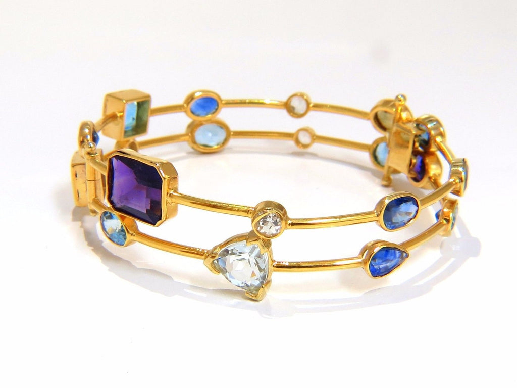 Cord and Cable Bracelets Gold, Diamond, Sapphire