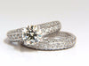 GIA VERRAGIO 1.18ct & 1.40ct DIAMONDS (2) RINGS ENGAGEMENT RING & BAND PLATINUM