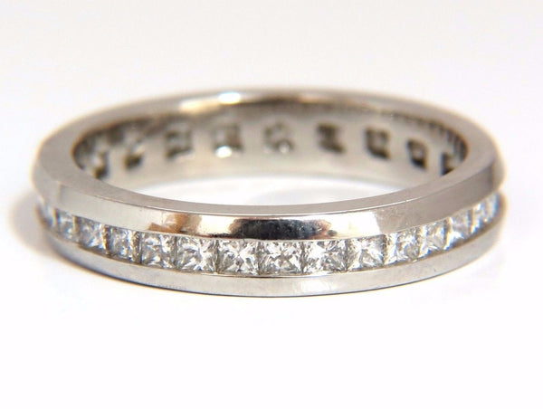 1.20CT PRINCESS DIAMONDS ETERNITY BAND RING 14KT G/VS SIZE 7 3.8MM