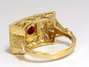 GIA 2.31CT NATURAL CUSHION VIVID RED RUBY DIAMONDS BYZANTINE RING 18KT