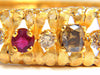 3.26CT NATURAL RUBY FANCY COLOR DIAMONDS BANGLE BRACELET EURO GYPSY DEC