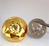 26.00ct Retro Mod Natural yellow golden citrine clip earrings 18kt puffer dome