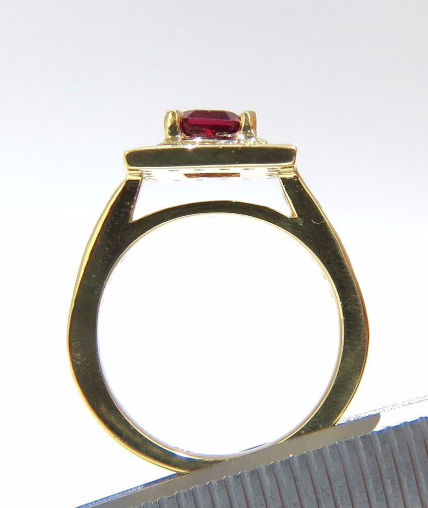 Lab Grown Diamonds Asscher Cut Ruby Ring 14kt Gold – Setra New York