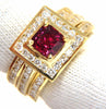 GIA Certified 1.51ct Rare Asscher cut vivid red ruby 2.00ct diamonds ring 18k