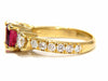 GIA Certified 2.12ct cushion cut vivid red ruby 1.06ct diamonds ring 18kt