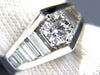 GIA Certified .73ct & 1.50ct round diamond baguette ring excellent cut f/vvs1