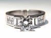 GIA Certified 1.02ct & 1.10ct round diamond baguette princess ring e/vs2 18kt