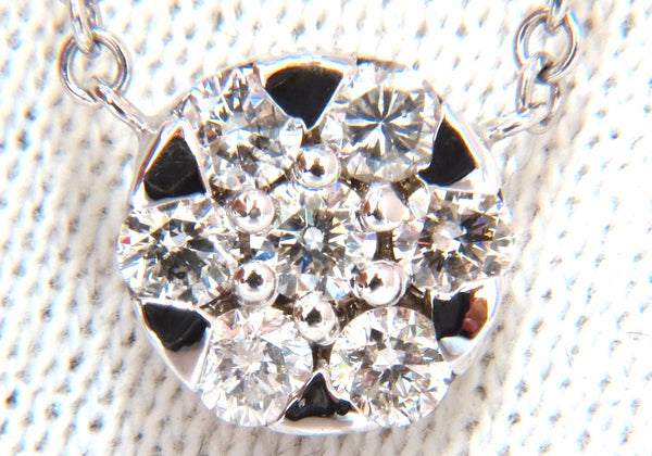 .70ct natural (7) round brilliant diamond cluster pendant 14kt 16 inch