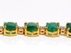 Emerald bracelet 27.42ct & .75ct diamonds classic tennis 14kt. natural greens