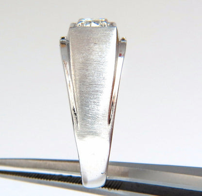 .56ct. mens natural round diamond solitaire ring 14kt brush finished