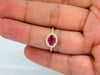 GIA Certified 1.01ct oval cut red ruby & .50ct diamonds ring 14kt Raised Deck