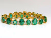 22.86ct bright green natural emerald diamonds tennis bracelet 14kt