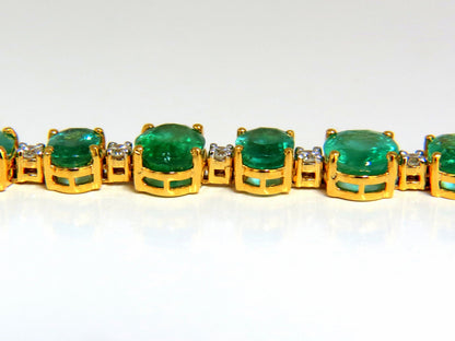 22.86ct bright green natural emerald diamonds tennis bracelet 14kt