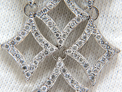 5.00ct diamonds earrings & necklace matching suite 18kt g/vs diamond shaped