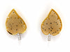 18kt .25ct diamonds matrix quartz rough slice leaf earrings omega 3d
