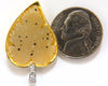 18kt .25ct diamonds matrix quartz rough slice leaf earrings omega 3d