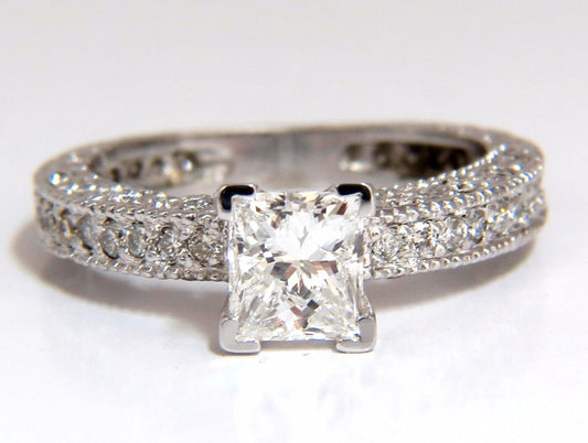 1.01ct Natural Princess cut diamond ring 14kt.