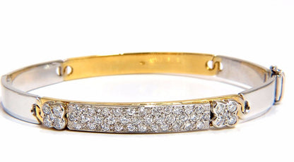 designer bangle bracelet 18kt 1.50ct. natural diamonds two toned mod