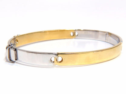 designer bangle bracelet 18kt 1.50ct. natural diamonds two toned mod