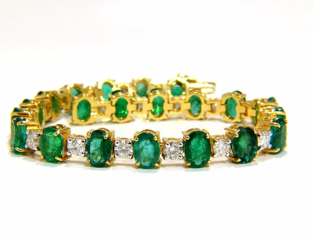 18ct bright forest vivid green natural emerald diamonds tennis