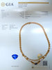 GIA Certified 3.35ct natural blue sapphire 4.20ct. diamonds necklace 18kt