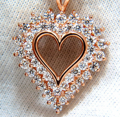 2.50ct diamonds open heart necklace 14kt g/vs 20inch