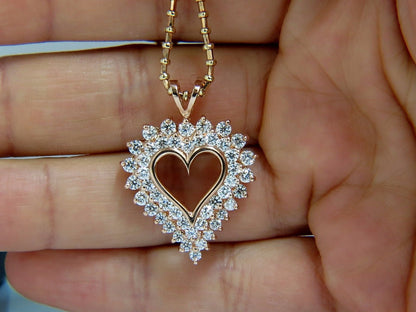 2.50ct diamonds open heart necklace 14kt g/vs 20inch