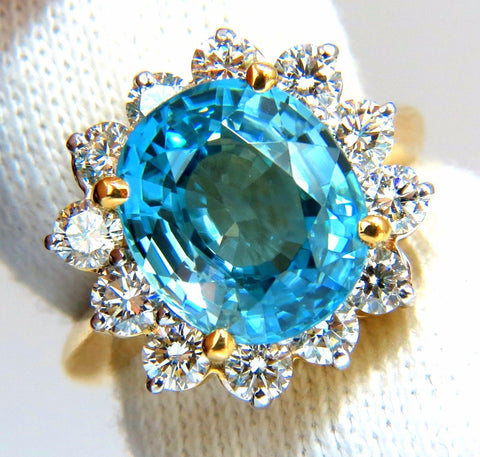 Freedom Indigo Pure Blue Natural Zircon Diamond Ring 10.05ct 14kt