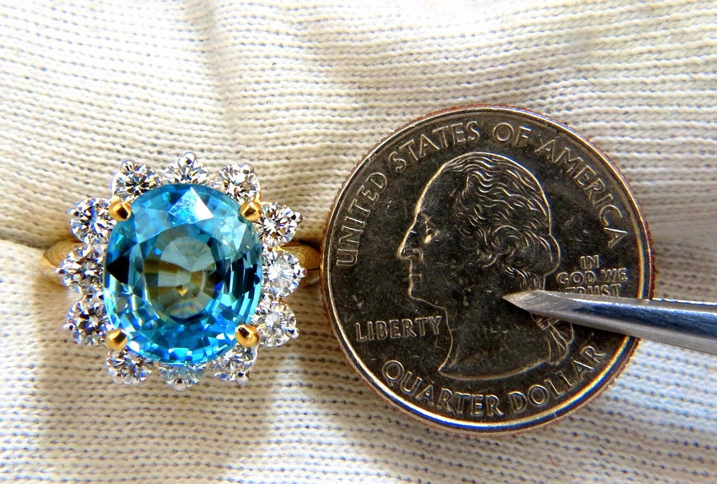 Freedom Indigo Pure Blue Natural Zircon Diamond Ring 10.05ct 14kt
